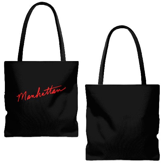 Manhattan handwritten red New York City Tote Bags (AOP)