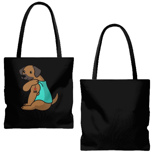 I Love Dad Rhodesian Ridgeback Tote Bags (AOP)