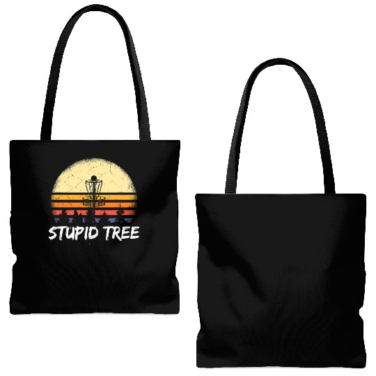 Disc Golf Stupid Tree Tote Bags (AOP) Tote Bags (AOP) Discgolf Tote Bags (AOP)