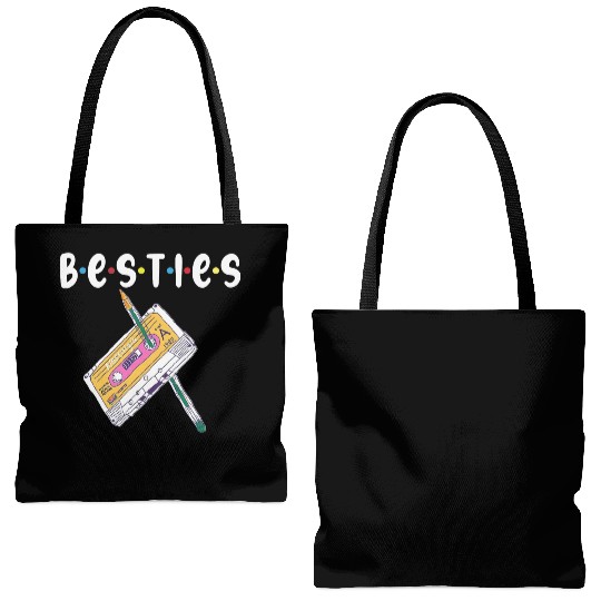 besties, bestfriend, best friend Tote Bags (AOP)
