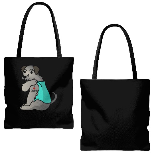 Irish Wolfhound I Love Grandma Tote Bags (AOP)