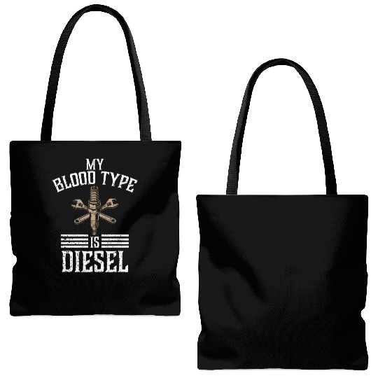 My blood type is diesel, truck driver Tote Bags (AOP)