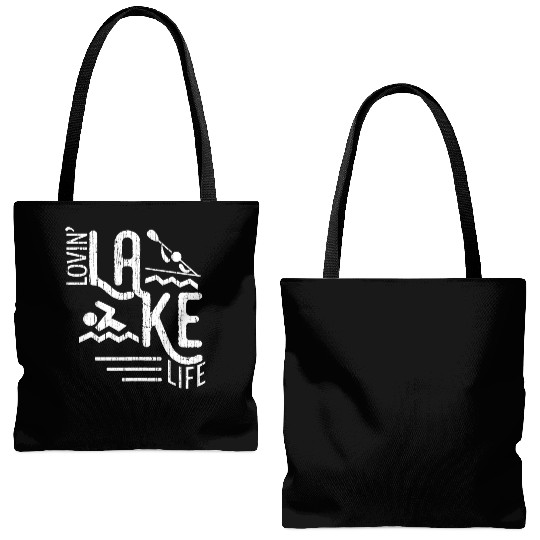Lovin Lake Life Boating Fun Summer Lake Bum Sailin Tote Bags (AOP)