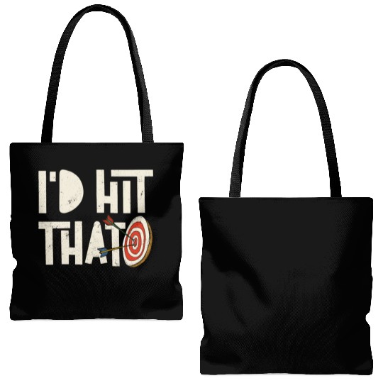 Archery Bow Archer Vintage I'd Hit Tote Bags (AOP)