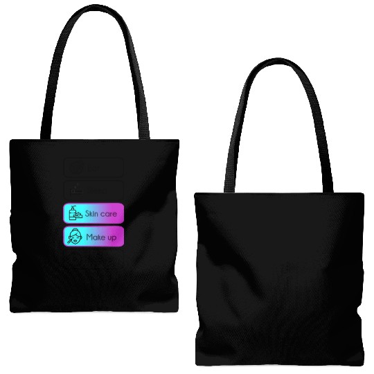 Eat, sleep, skin care, make up, repeat Tote Bags (AOP)