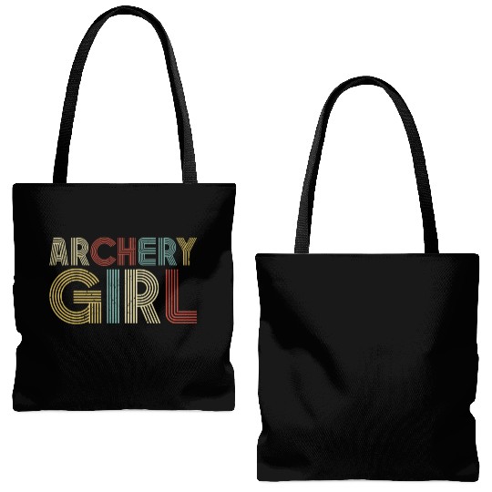 Archery Bow Archer Girl Retro Tote Bags (AOP)
