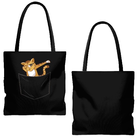 Pocket Cat Tote Bags (AOP)