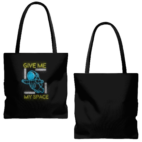 Retro Neon Art Nerd Old School Tote Bags (AOP)