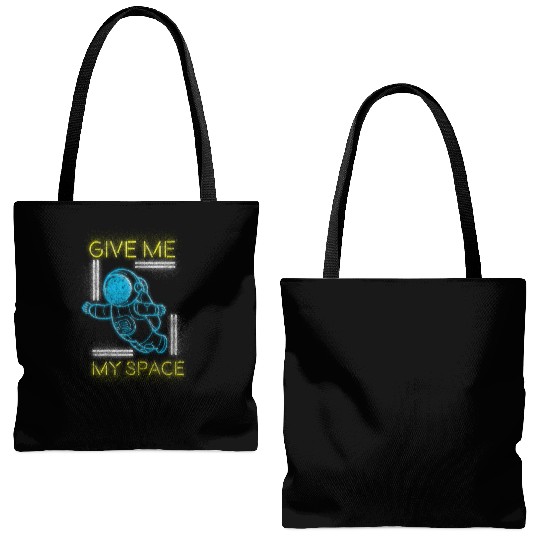 Retro Neon Art Nerd Old School Tote Bags (AOP)
