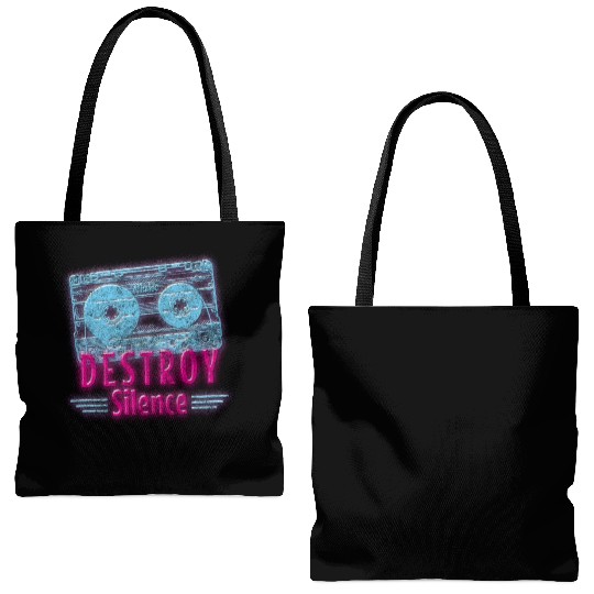 Retro Disco Nerd Old School Tote Bags (AOP)