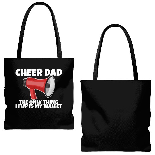 Cheer Dad, The Only Thing I Flip Is My Wallet 5 Tote Bags (AOP)