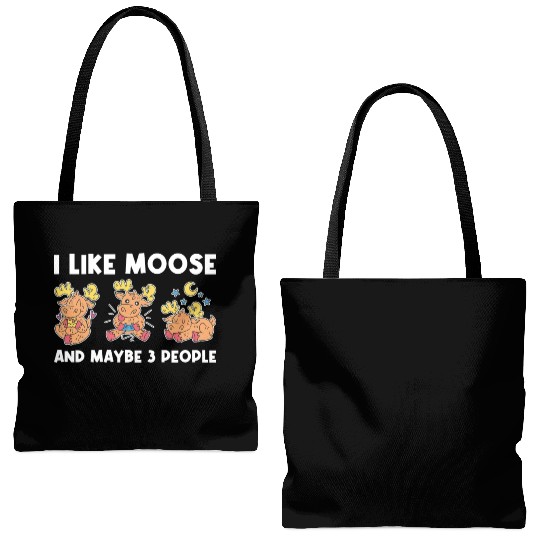 I Like Moose And Maybe 3 People Funny Moose Gift Tote Bags (AOP)