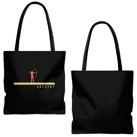 Archery Bow Archer Girl Retro Tote Bags (AOP)