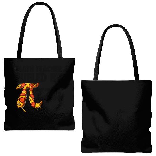 Math Teacher Fueled By Pizza Tote Bags (AOP)