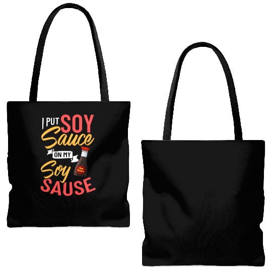 Soy Sauce Japanese Sushi Dark Ramen Noodles Bottle Tote Bags (AOP)
