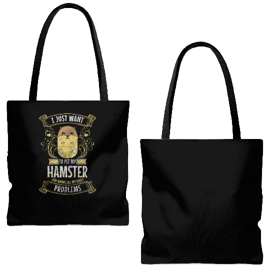 Hamster Nocturnal Sweet Running Wheel Tote Bags (AOP)