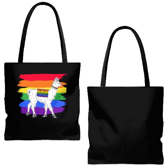 LGBTQ Llama Alpaca Women Gay Lesbian Llama Tote Bags (AOP)