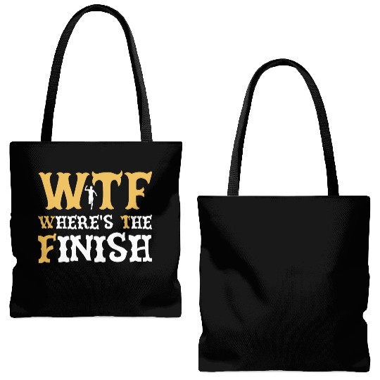 WTF Where's The Finish - Running Runner Tote Bags (AOP)
