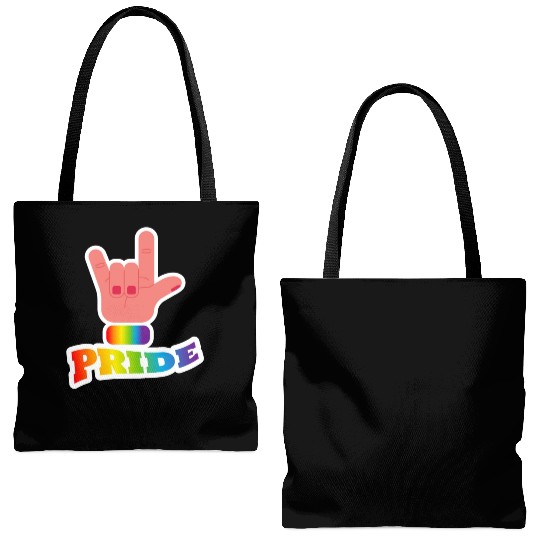 Pride flag hand - Pride quote lgbt community Tote Bags (AOP)