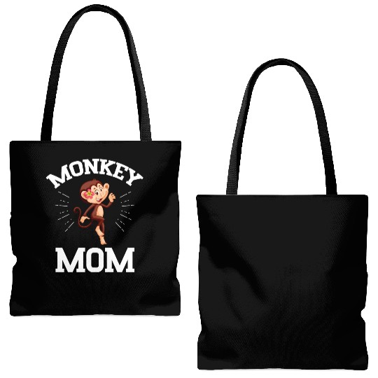 Monkey Mom Mothers Day Best Mama Ever Animal Ape Tote Bags (AOP)