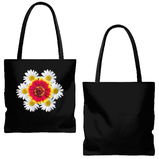 zinnia blossom daisy flower blooms flowerpattern Tote Bags (AOP)
