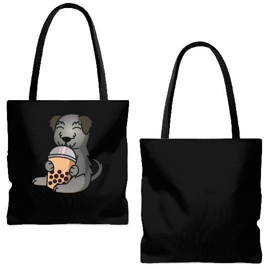 Boba Bubble Tea Irish Wolfhound Tote Bags (AOP)