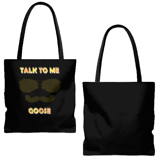 Talk To Me Goose Tote Bags (AOP)