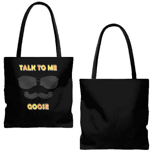 Talk To Me Goose Tote Bags (AOP)