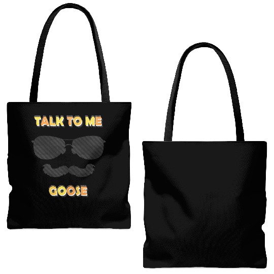 Talk To Me Goose Tote Bags (AOP)