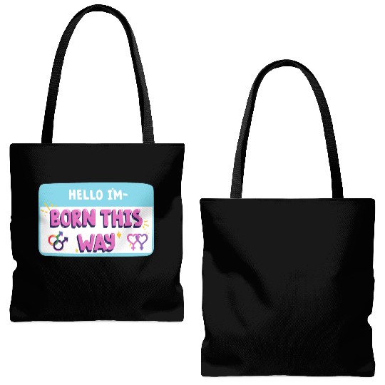 born this way transgender pride Tote Bags (AOP)