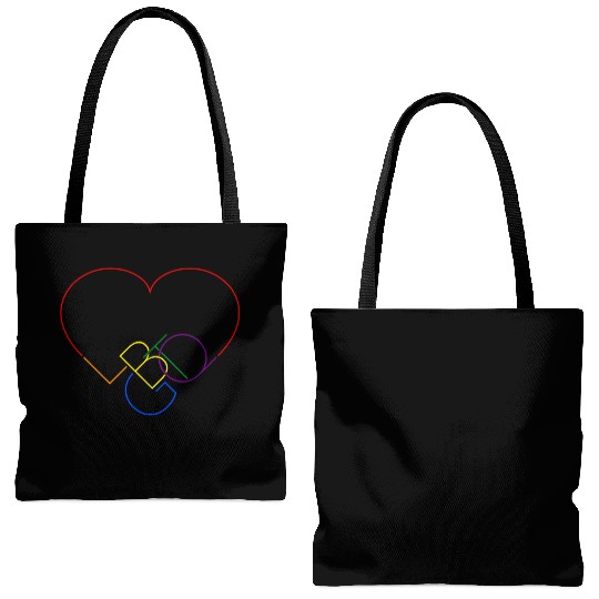 LGBT pride rainbow heart Tote Bags (AOP)