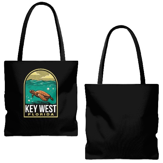 Key West Vintage Sea Turtle Tote Bags (AOP)