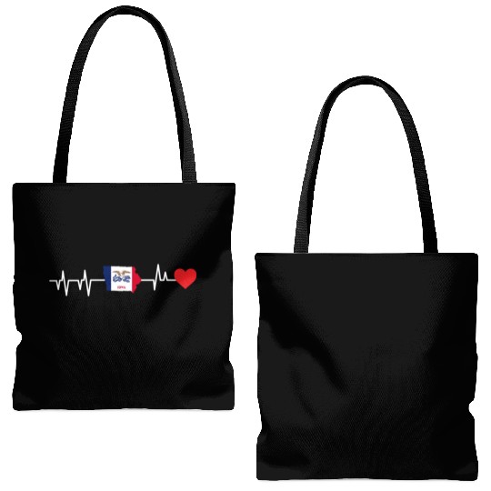 Iowa Heartbeat Gift Tote Bags (AOP)