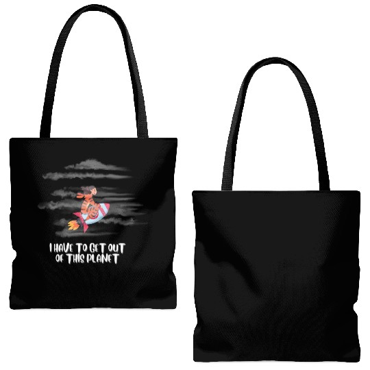 i have to get off this planet Tote Bags (AOP)