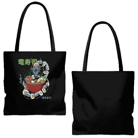 Kawaii Sushi Dragon Roll Japanese Ramen Anime Tote Bags (AOP)