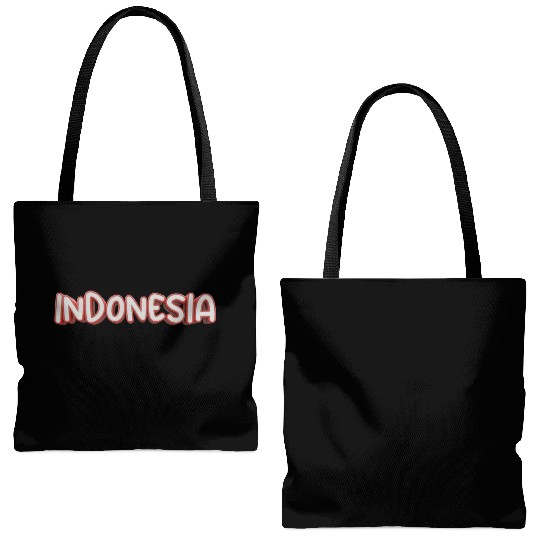 text indonesia red and white color isolated 3d Tote Bags (AOP)