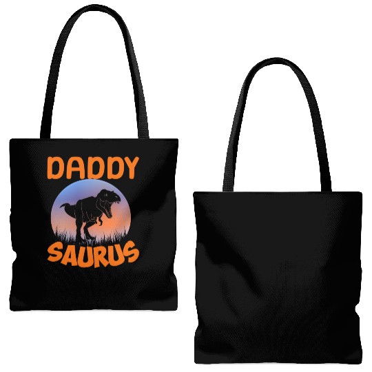 Daddysaurus Papasaurus Tote Bags (AOP)