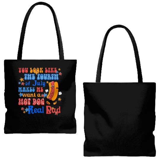 Makes Me Want A Hot Dog Real Bad 4th of July Tote Bags (AOP)