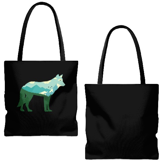Mountain Wolf Tote Bags (AOP)