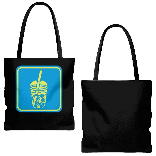 Sign bubble tea button Tote Bags (AOP)