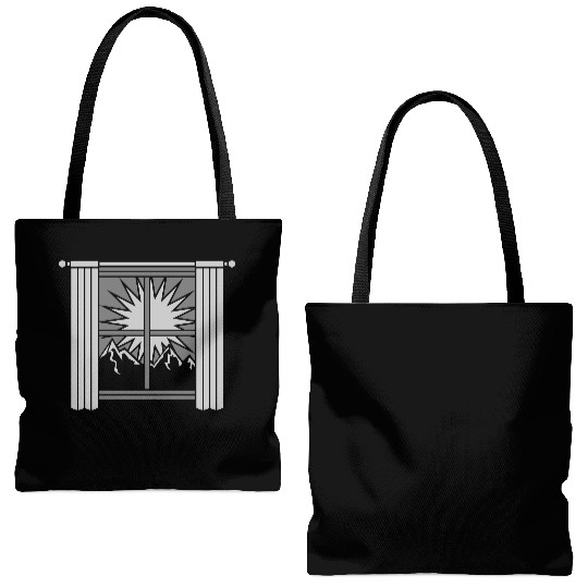 sunrise mountains view window Tote Bags (AOP)