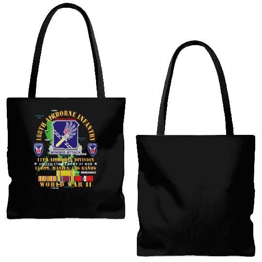 Army 188th Airborne Infantry The Philippines WWII Tote Bags (AOP)
