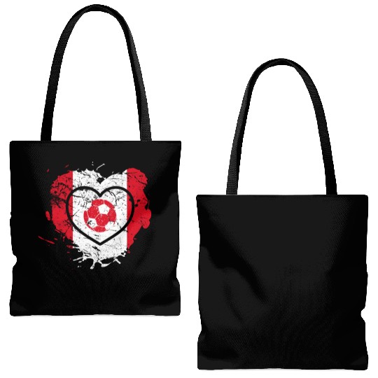 I Love Peru, I Love Football Tote Bags (AOP)