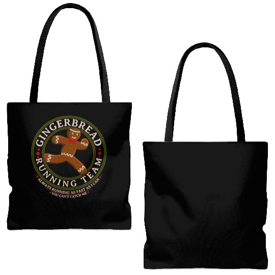 Christmas Gingerbread Running Team Tote Bags (AOP)