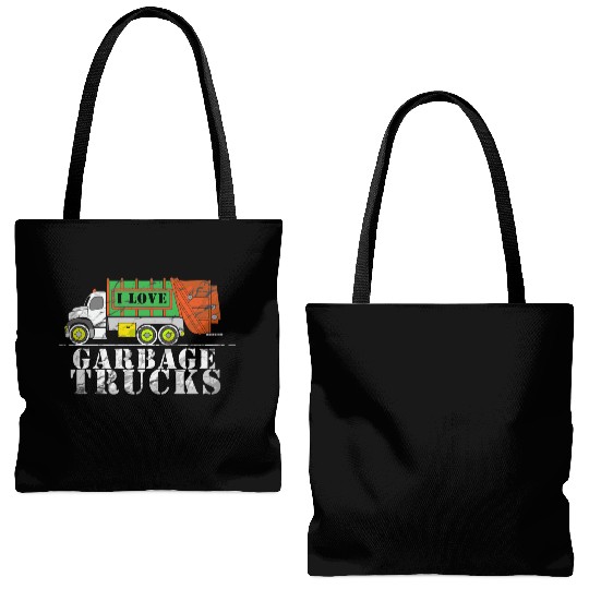 I Love Garbage Trucks Tote Bags (AOP)