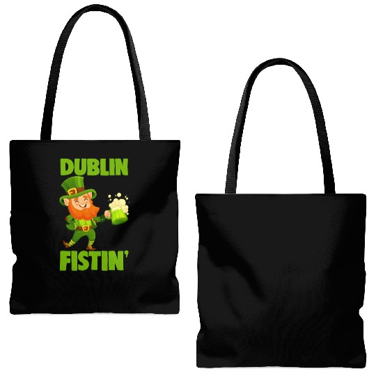St. Patrick's Day Beer Drinking Dublin Fistin Tote Bags (AOP)