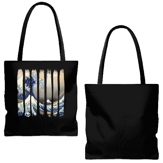 Edo Japan Hokusai Great Wave Off Kanagawa Tsunami Tote Bags (AOP)