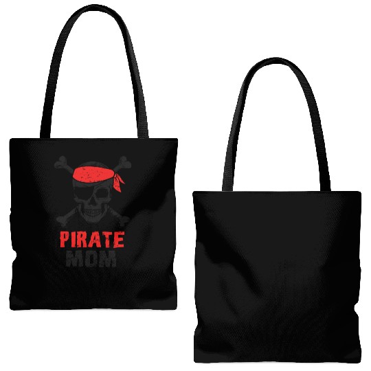 Pirate Mom Mother's Day Bone Skull Mommy Mama Gift Tote Bags (AOP)
