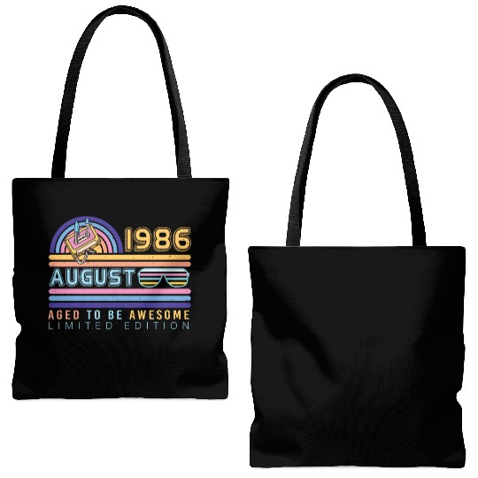 Birthday Greeting August 1986 Tote Bags (AOP)