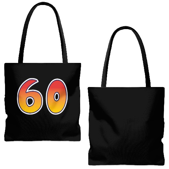 Number 60 Red - Orange Design Tote Bags (AOP)